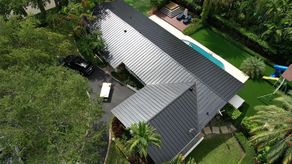 Metal roof backyard view