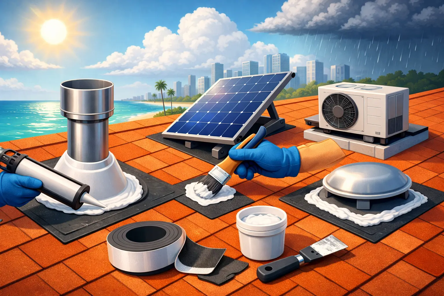 How to Seal Roof Penetrations for Miami Weather