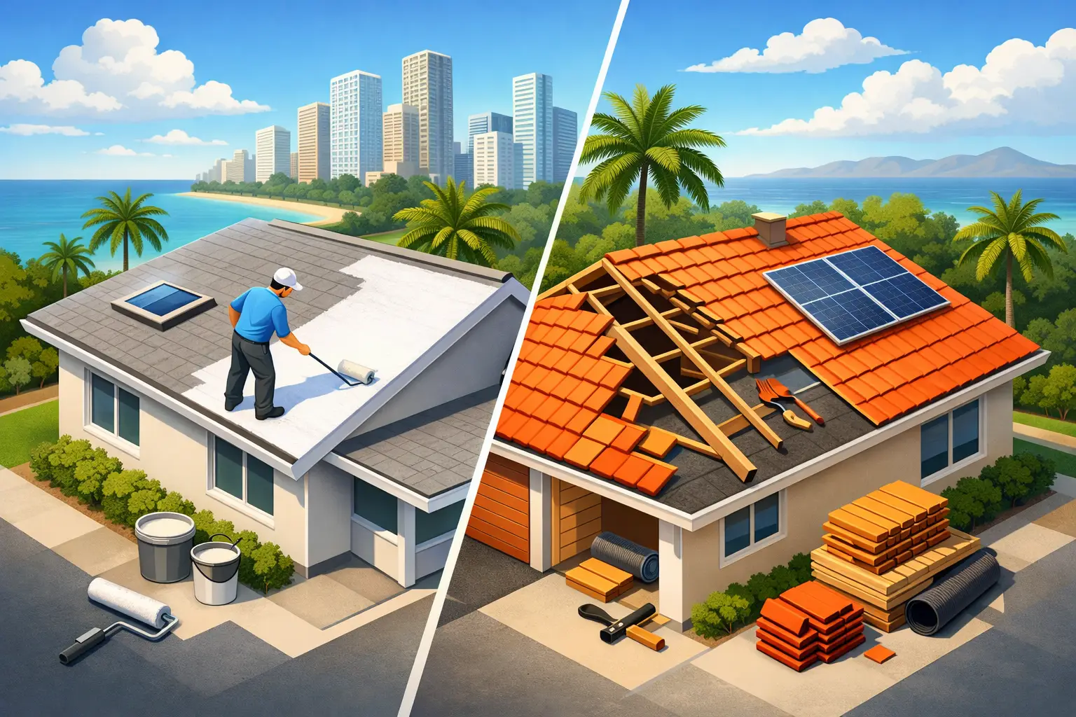 Roof Coating vs Replacement for Miami Roofs