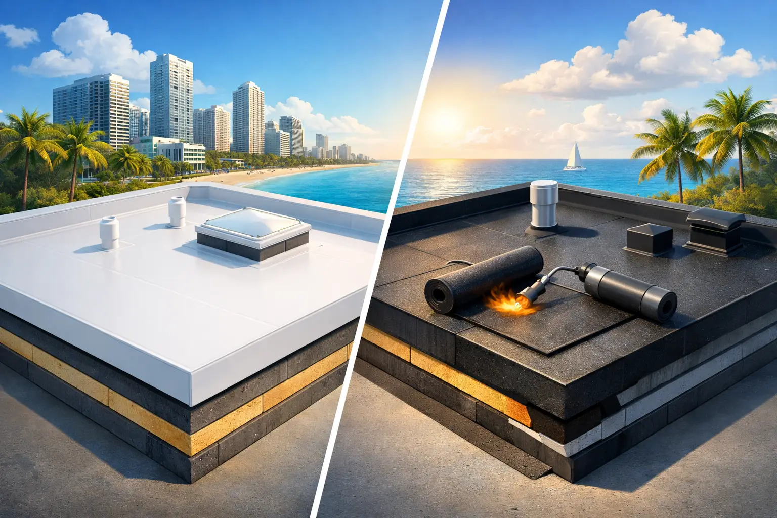 TPO Versus Modified Bitumen Roofing in Miami