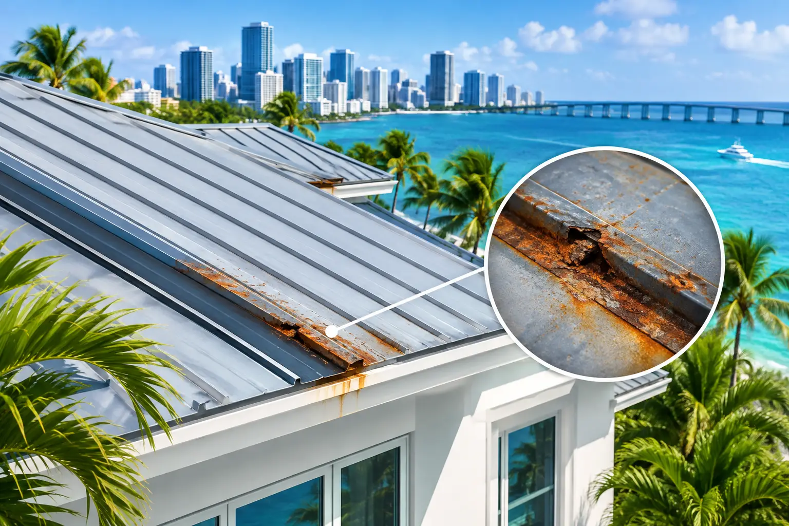 How Coastal Roof Corrosion Damages Miami Roofs