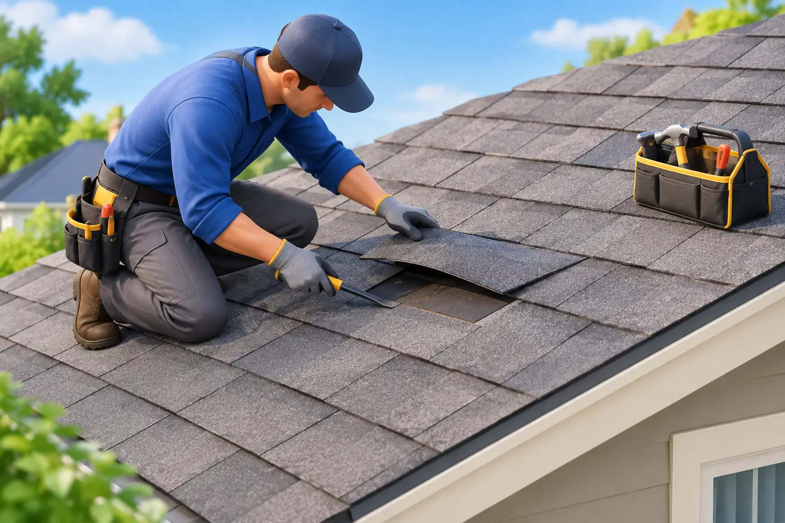 How to Repair Wind Lifted Shingles Safely